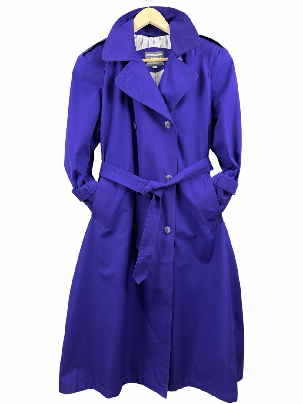 Vintage Ladea Bold Purple Trench Coat Size 12